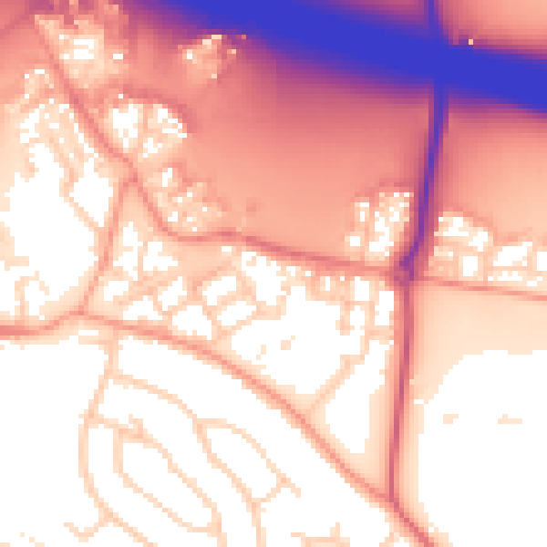 Daytime road noise heatmap for RG41 1BL