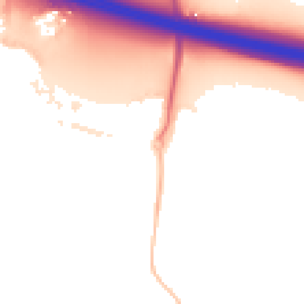 Night-time road noise heatmap for RG41 1BN