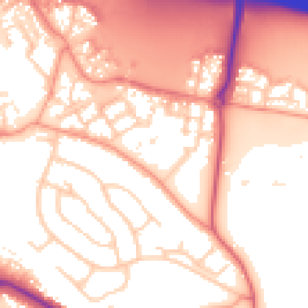 Daytime road noise heatmap for RG41 1BP
