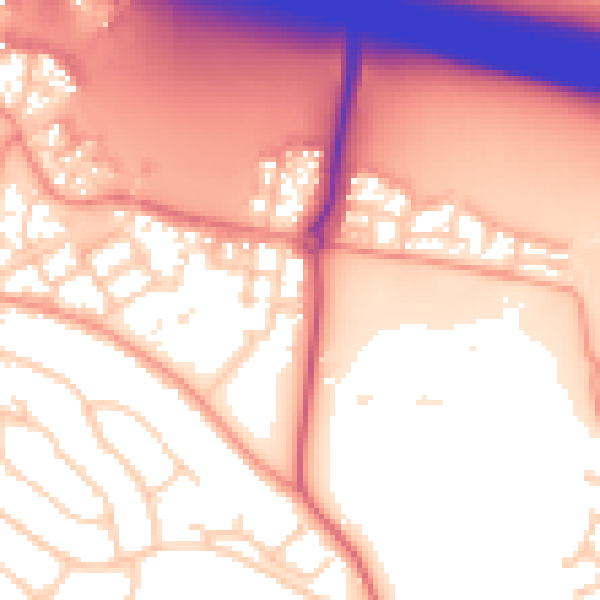 Daytime road noise heatmap for RG41 1BQ