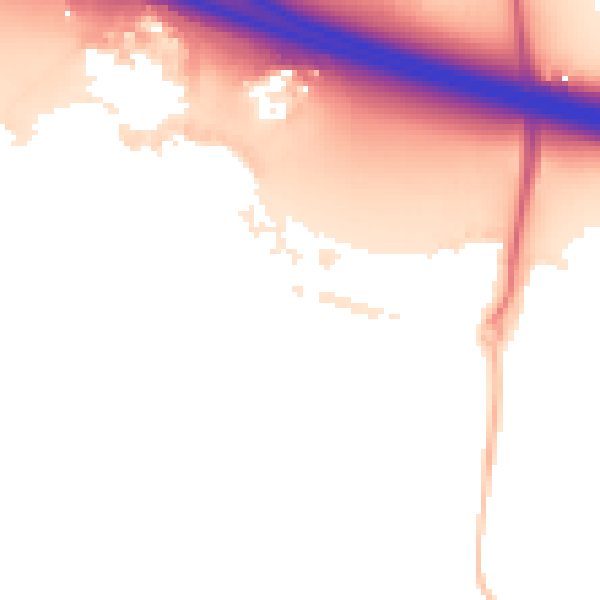 Night-time road noise heatmap for RG41 1BW