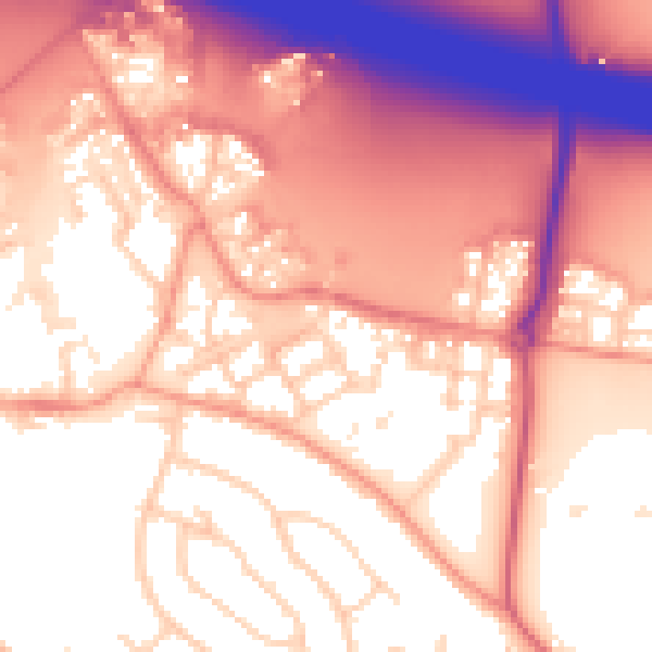 Daytime road noise heatmap for RG41 1BX