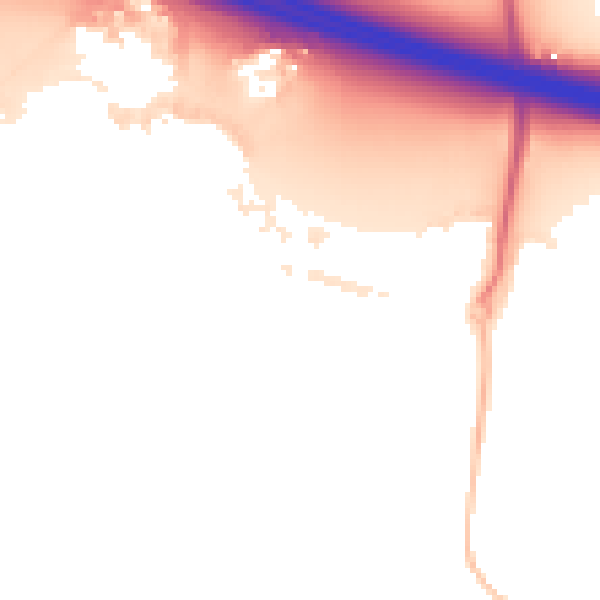 Night-time road noise heatmap for RG41 1BX