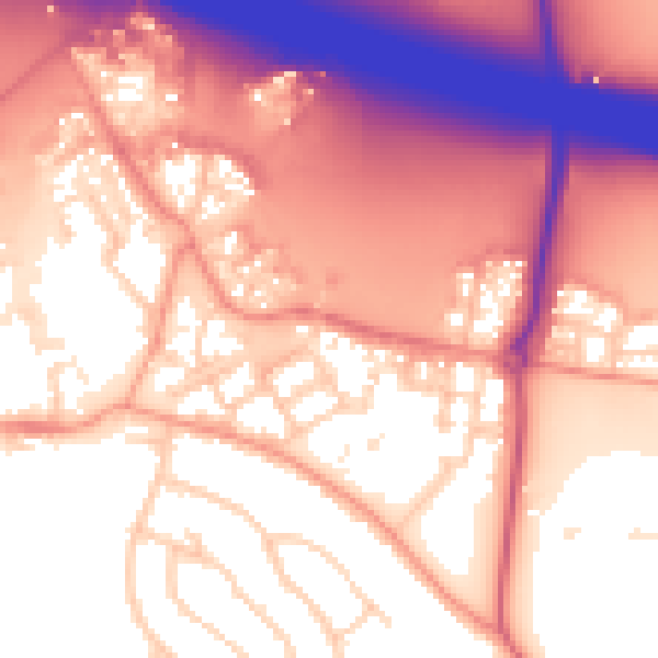 Daytime road noise heatmap for RG41 1BY