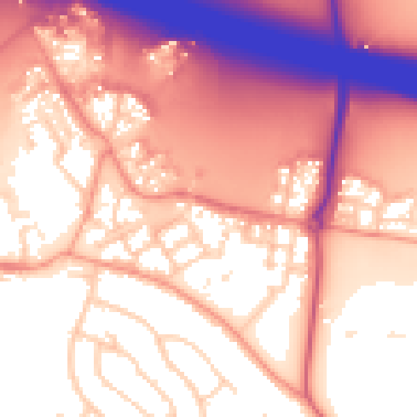 Daytime road noise heatmap for RG41 1BZ