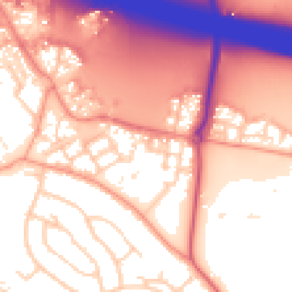 Daytime road noise heatmap for RG41 1DD