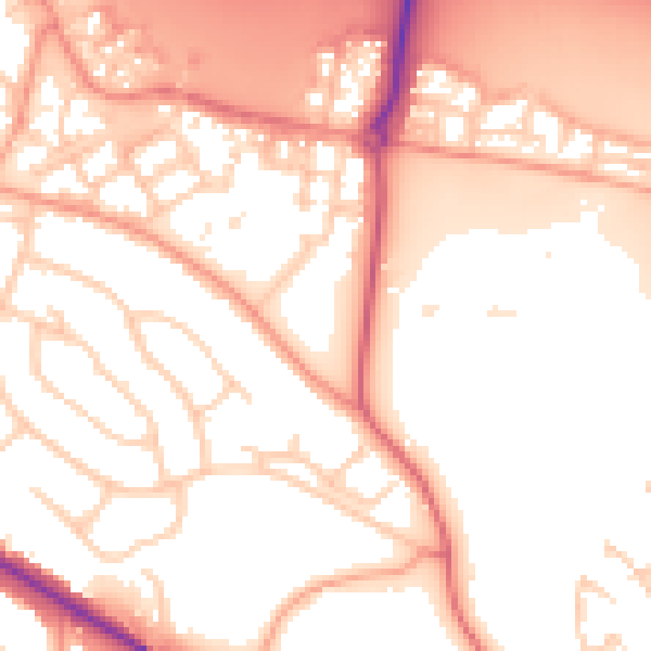 Daytime road noise heatmap for RG41 1DP