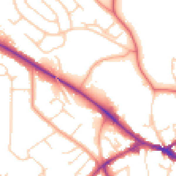 Daytime road noise heatmap for RG41 1ED