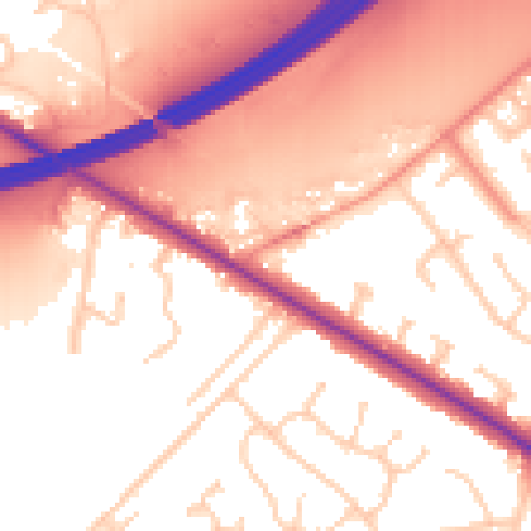 Daytime road noise heatmap for RG41 1HU
