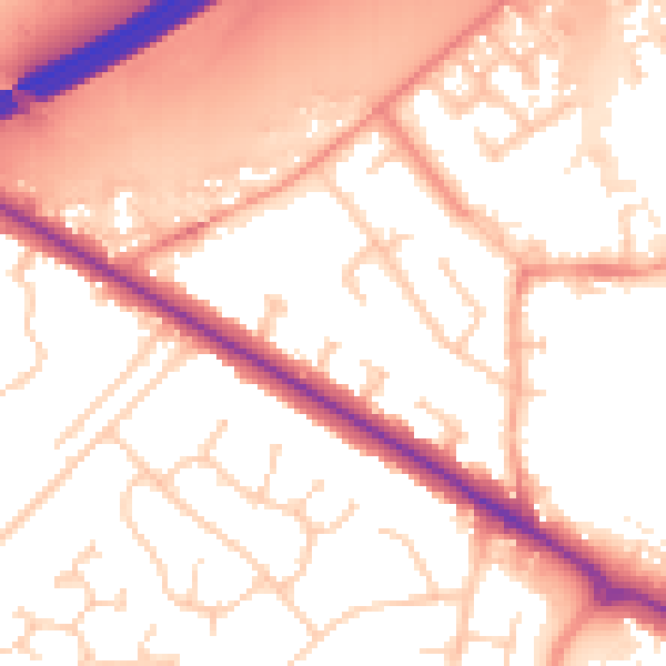 Daytime road noise heatmap for RG41 1LE