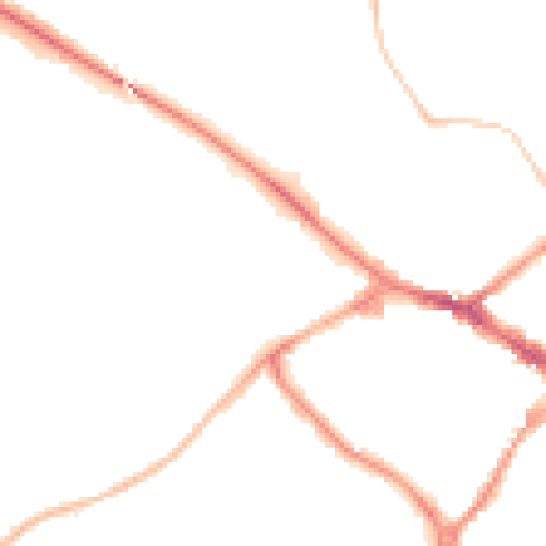 Night-time road noise heatmap for RG41 2AG