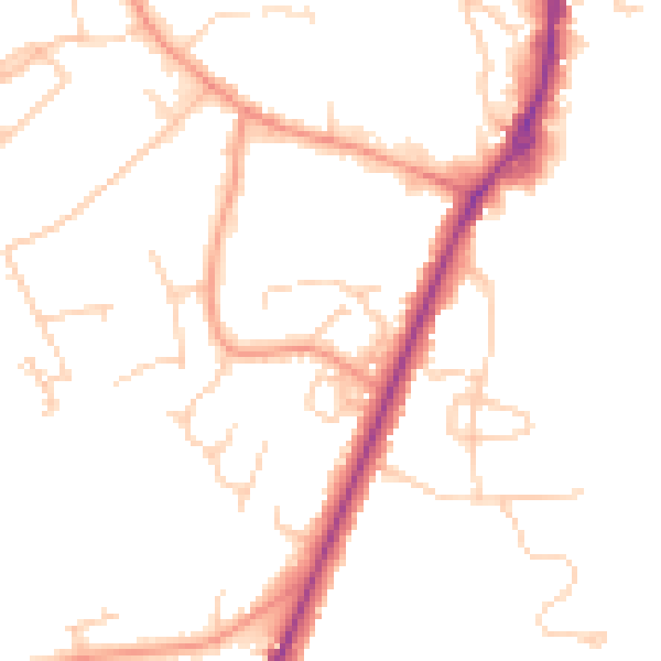Daytime road noise heatmap for RG41 2AH