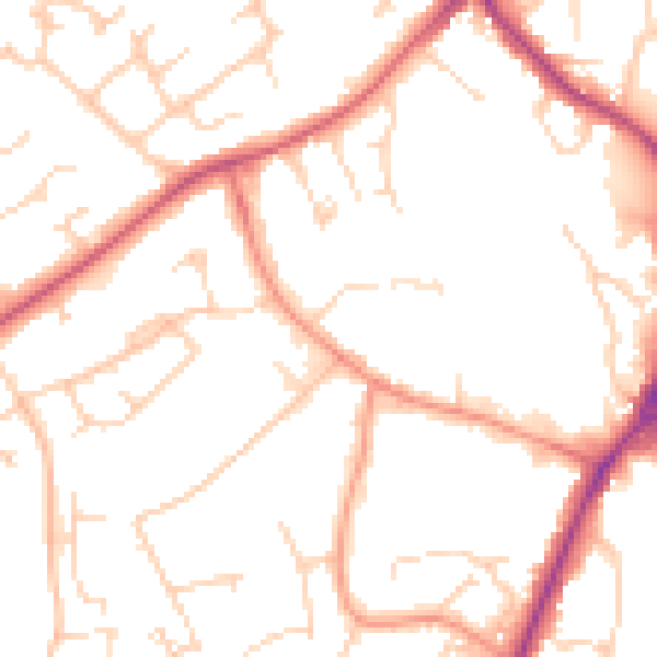 Daytime road noise heatmap for RG41 2AR