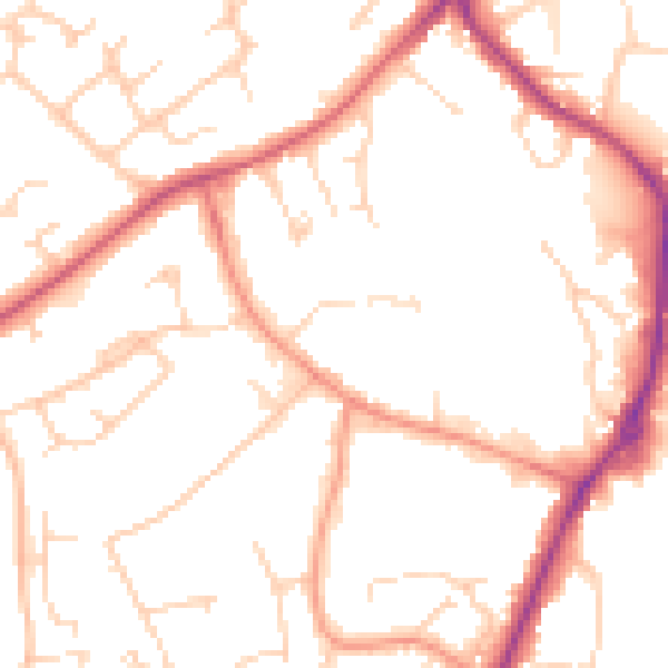 Daytime road noise heatmap for RG41 2AU