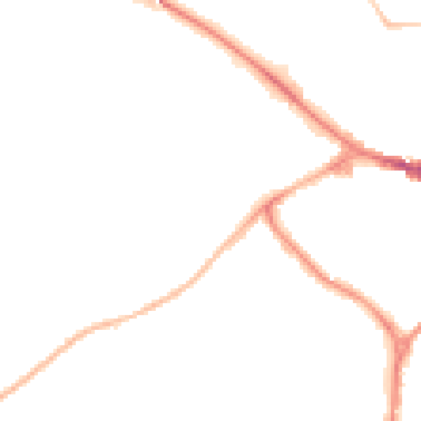 Night-time road noise heatmap for RG41 2XU
