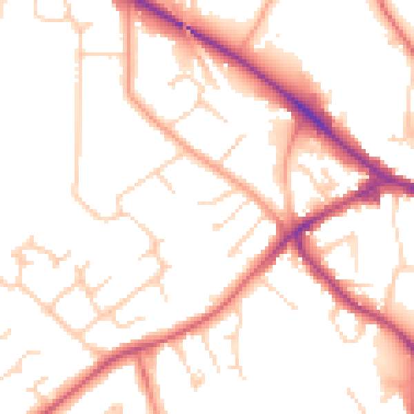 Daytime road noise heatmap for RG41 2YB