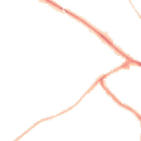 Night-time road noise heatmap for RG41 2YB