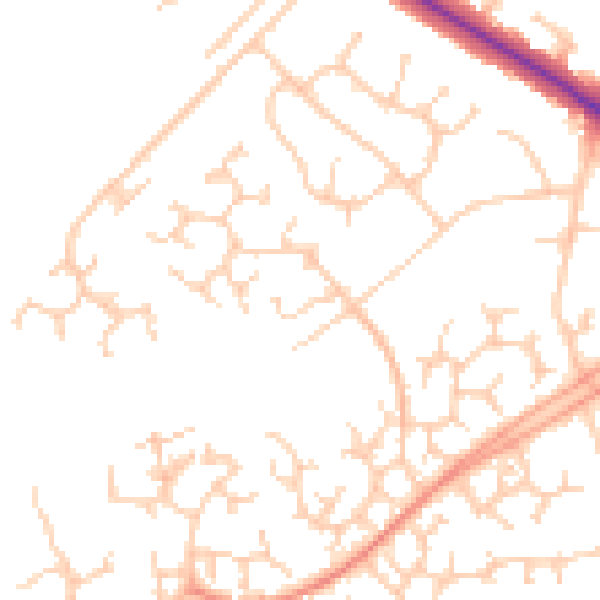 Daytime road noise heatmap for RG41 3PG