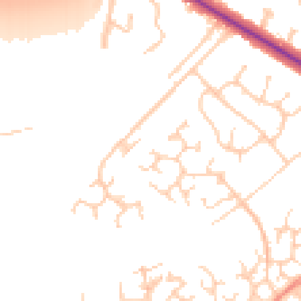 Daytime road noise heatmap for RG41 3TT