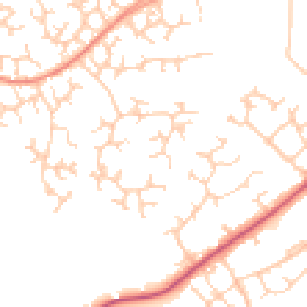 Daytime road noise heatmap for RG41 3YZ