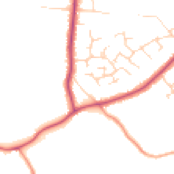Daytime road noise heatmap for RG41 4DW