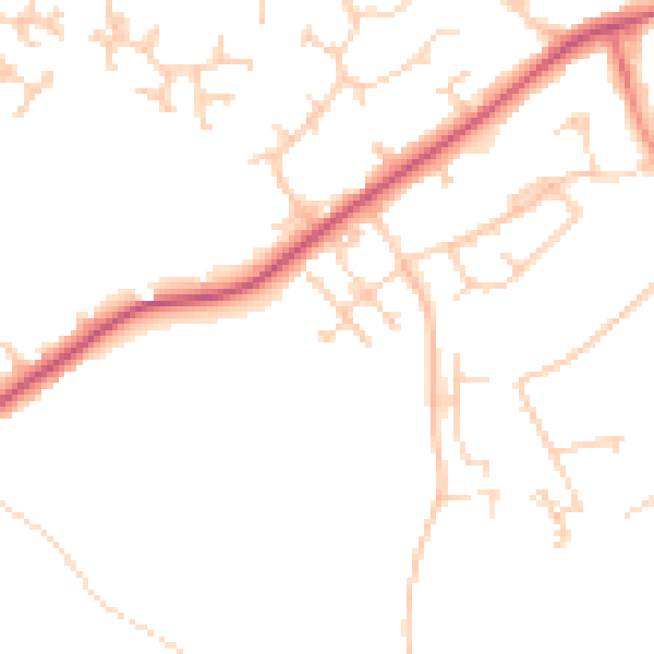 Daytime road noise heatmap for RG41 4EG