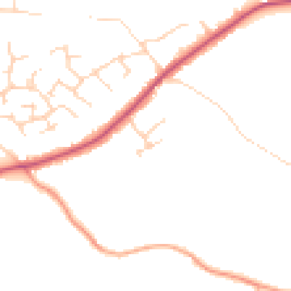 Daytime road noise heatmap for RG41 4ET