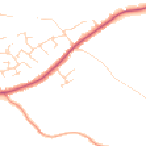 Daytime road noise heatmap for RG41 4EU