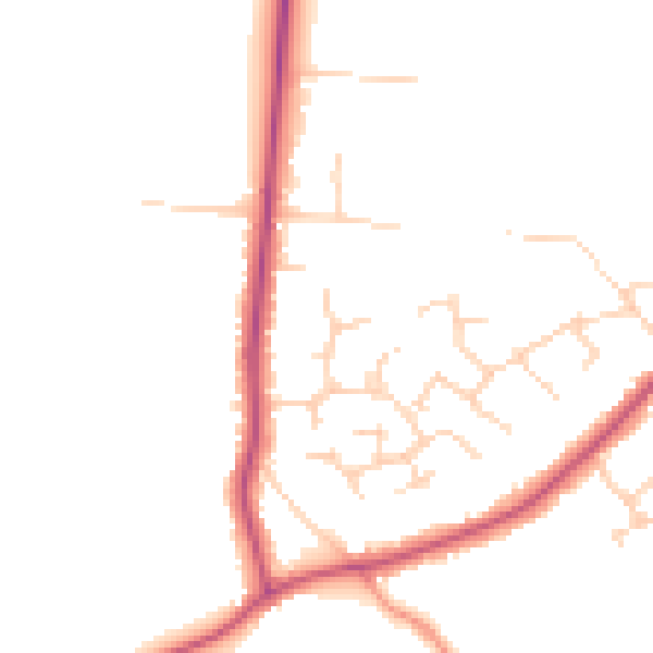 Daytime road noise heatmap for RG41 4UU
