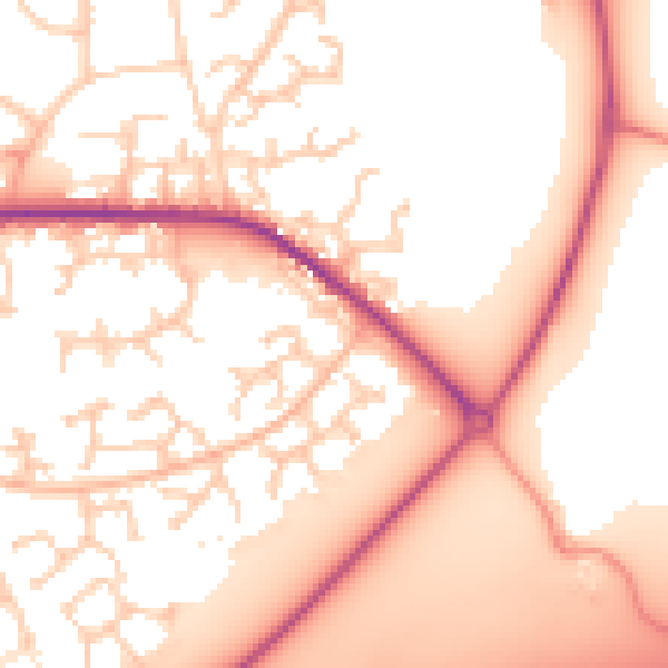 Daytime road noise heatmap for RG41 5DH