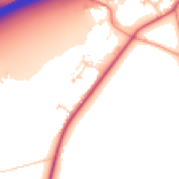 Daytime road noise heatmap for RG41 5DJ