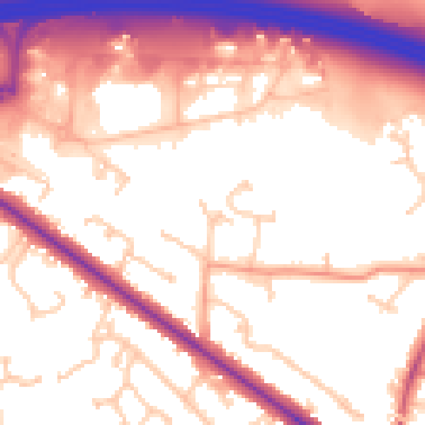 Daytime road noise heatmap for RG41 5ED