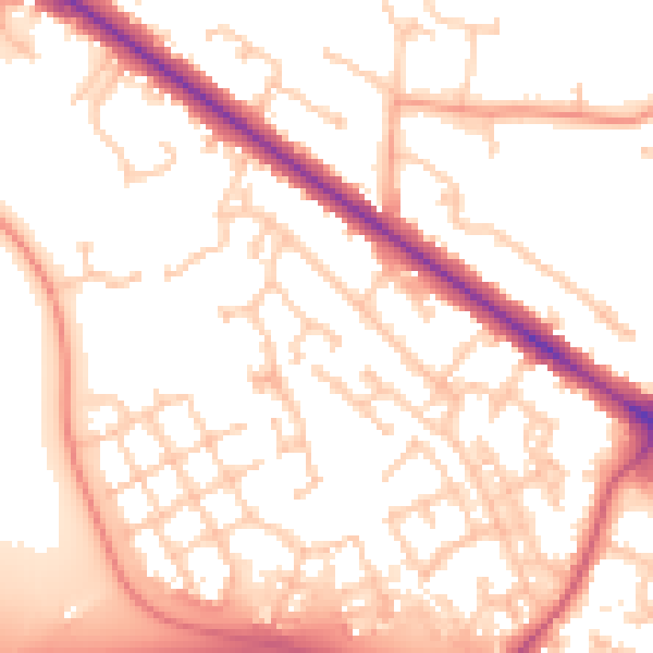 Daytime road noise heatmap for RG41 5GR