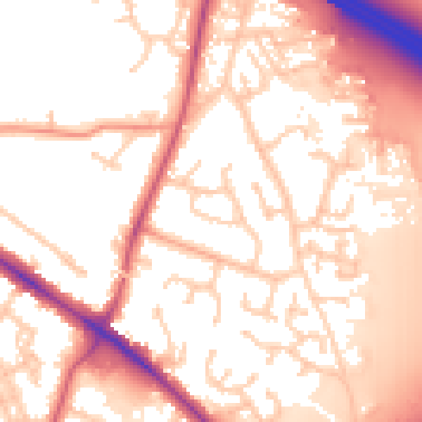 Daytime road noise heatmap for RG41 5NN