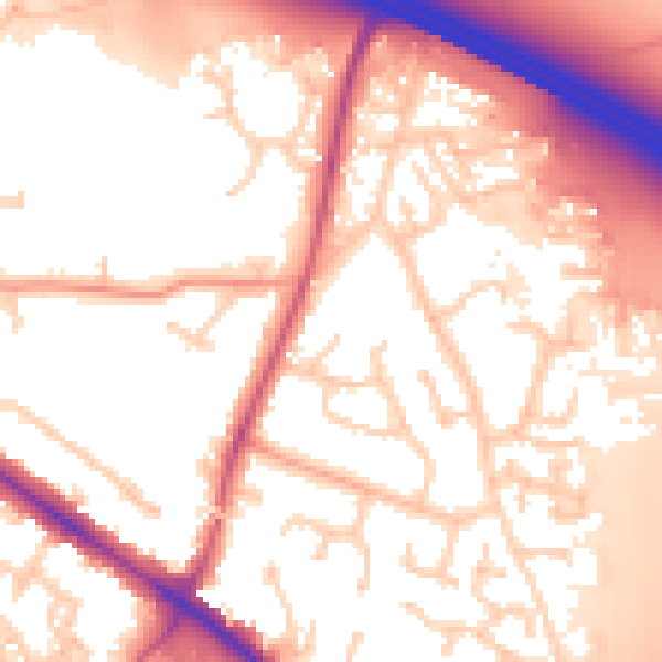 Daytime road noise heatmap for RG41 5PB