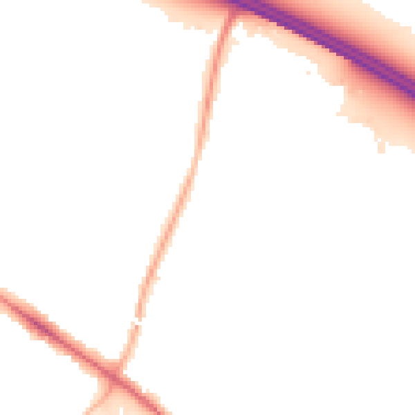 Night-time road noise heatmap for RG41 5PB