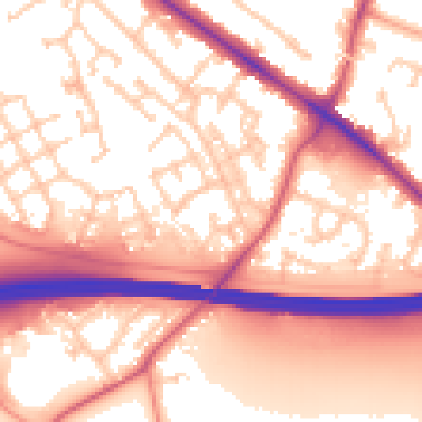 Daytime road noise heatmap for RG41 5PG