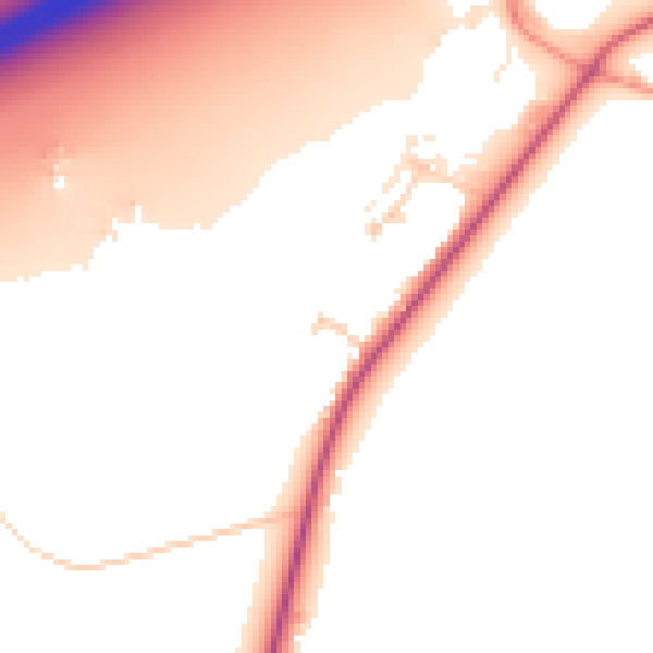 Daytime road noise heatmap for RG41 5PT