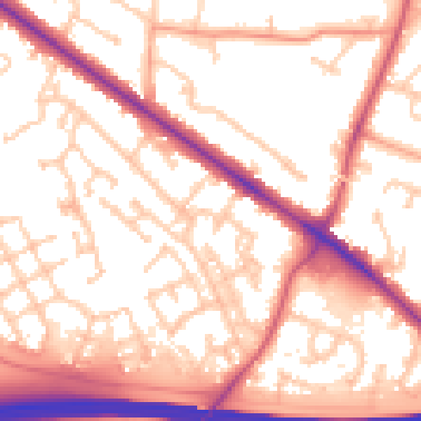 Daytime road noise heatmap for RG41 5SD
