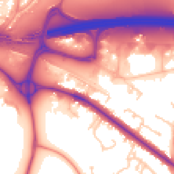 Daytime road noise heatmap for RG41 5TG