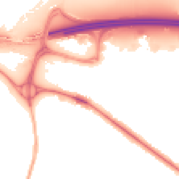 Night-time road noise heatmap for RG41 5TG