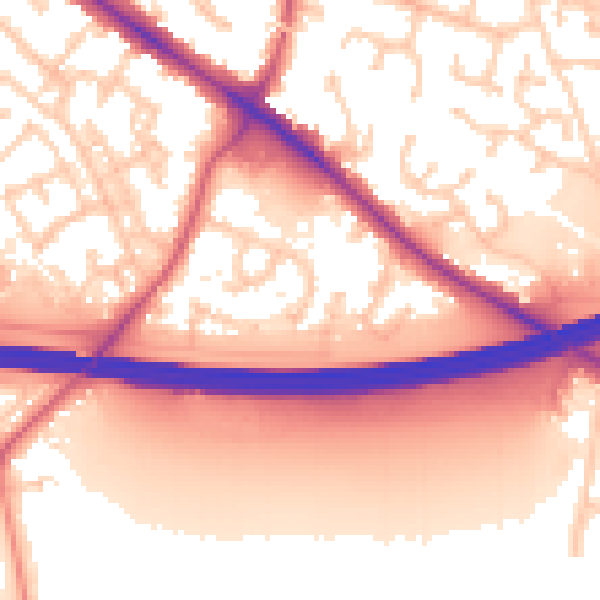 Daytime road noise heatmap for RG41 5XP