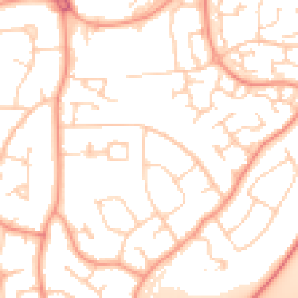 Daytime road noise heatmap for RG5 4EJ