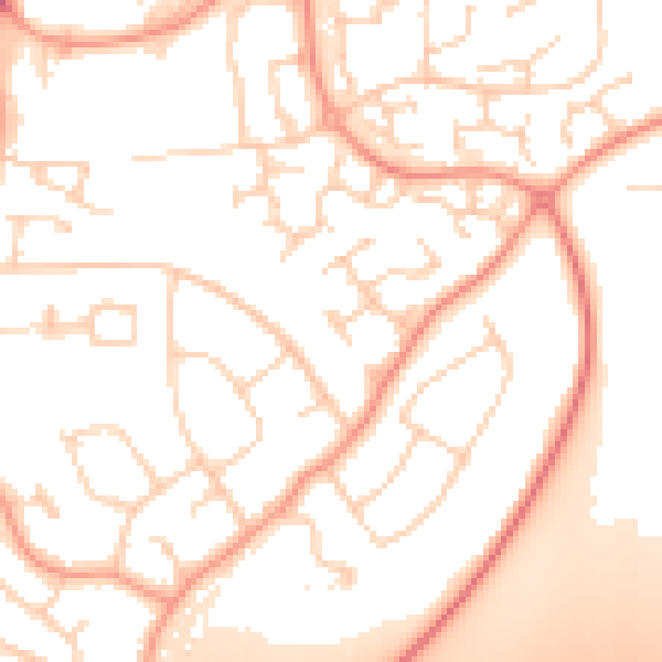 Daytime road noise heatmap for RG5 4HB