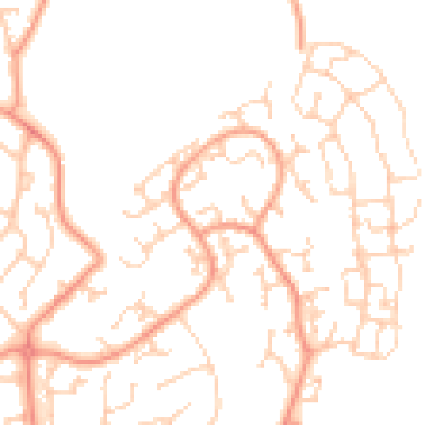 Daytime road noise heatmap for RG5 4XQ