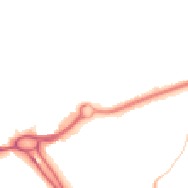 Night-time road noise heatmap for RG6 1AD
