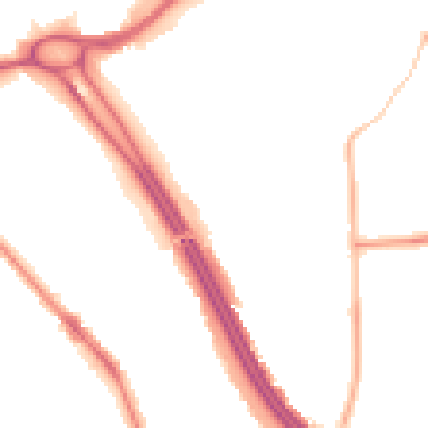 Night-time road noise heatmap for RG6 1DU