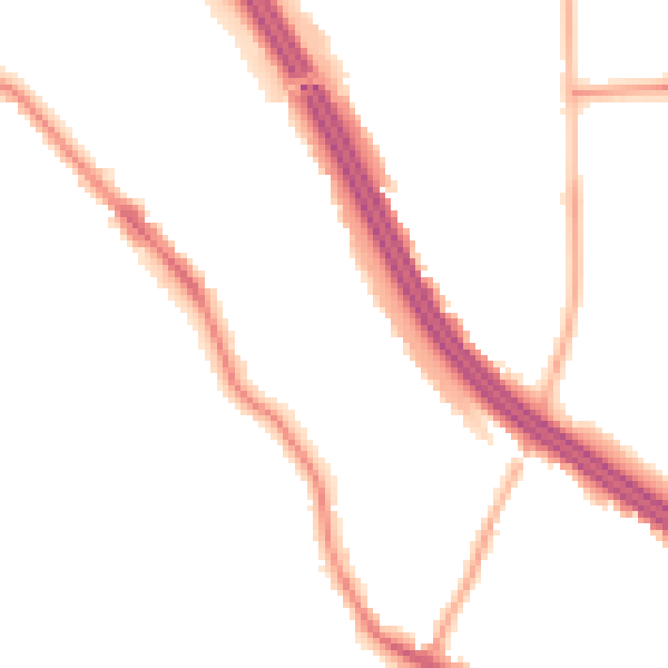 Night-time road noise heatmap for RG6 1PB