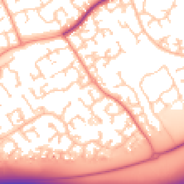 Daytime road noise heatmap for RG6 4BB