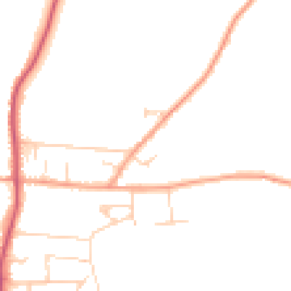 Daytime road noise heatmap for RG8 0DJ